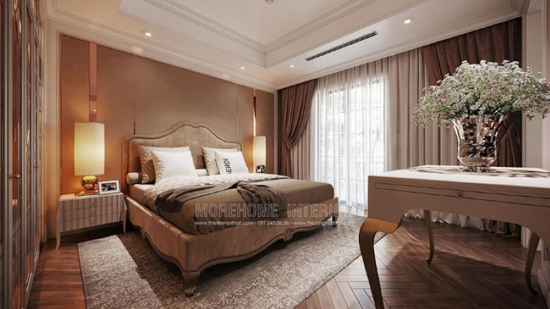 Giường ngủ chung cư tân cổ điển Giường ngủ chung cư tân cổ điển